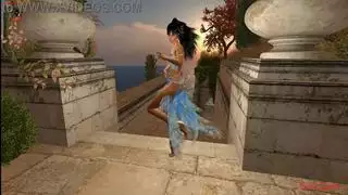 راقصة شرقية خيالية زرقاء تأخذ ثنائي بي بي سي بشراسة